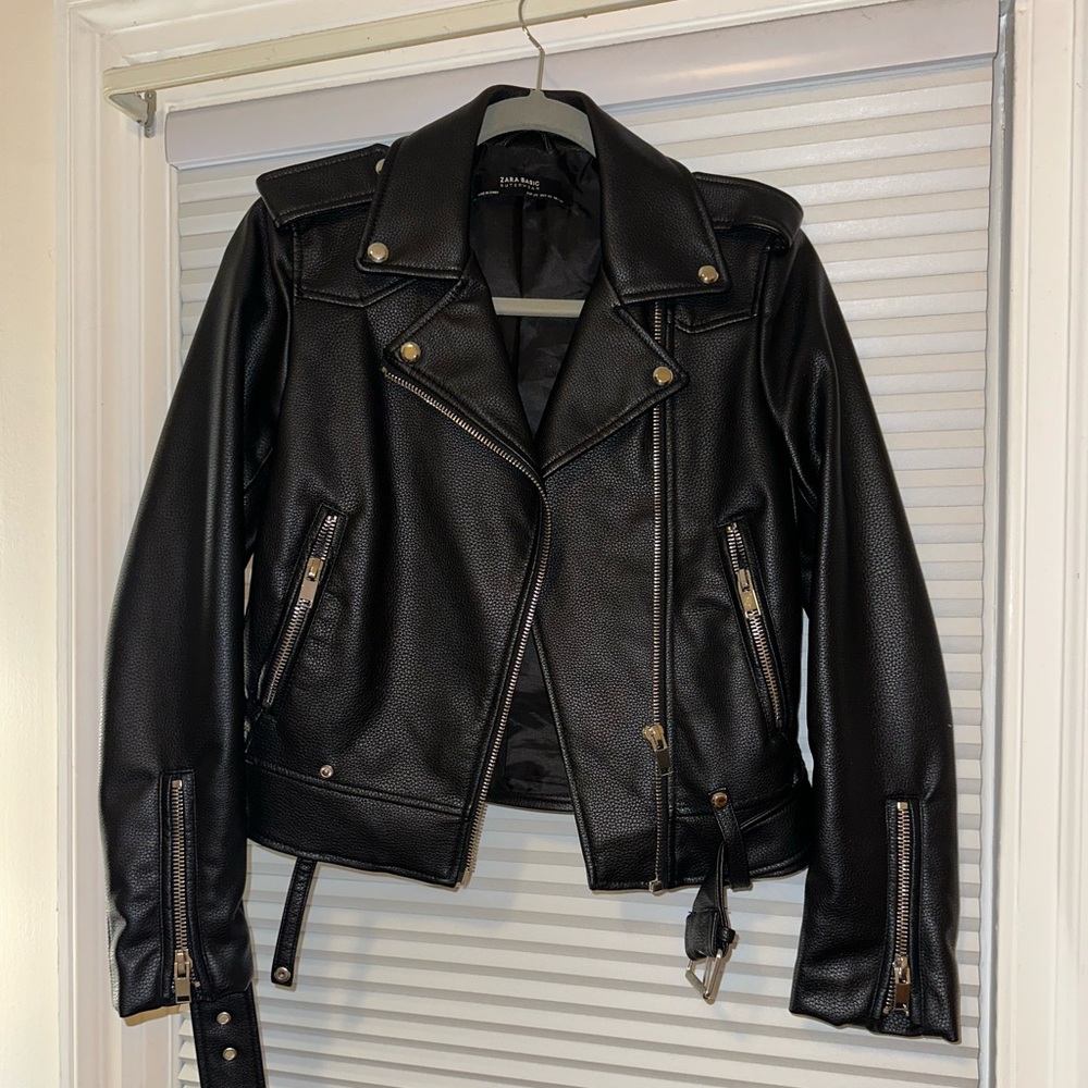 COPY - Zara edgy faux leather biker jacket